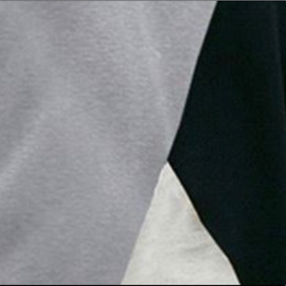 Color block geometric long sleeve top, asymmetrical neckline neutral new - Picture 4 of 12